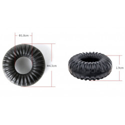 Perfect Fit Ballstretcher souple Ribbed Ring 18mm Transparent